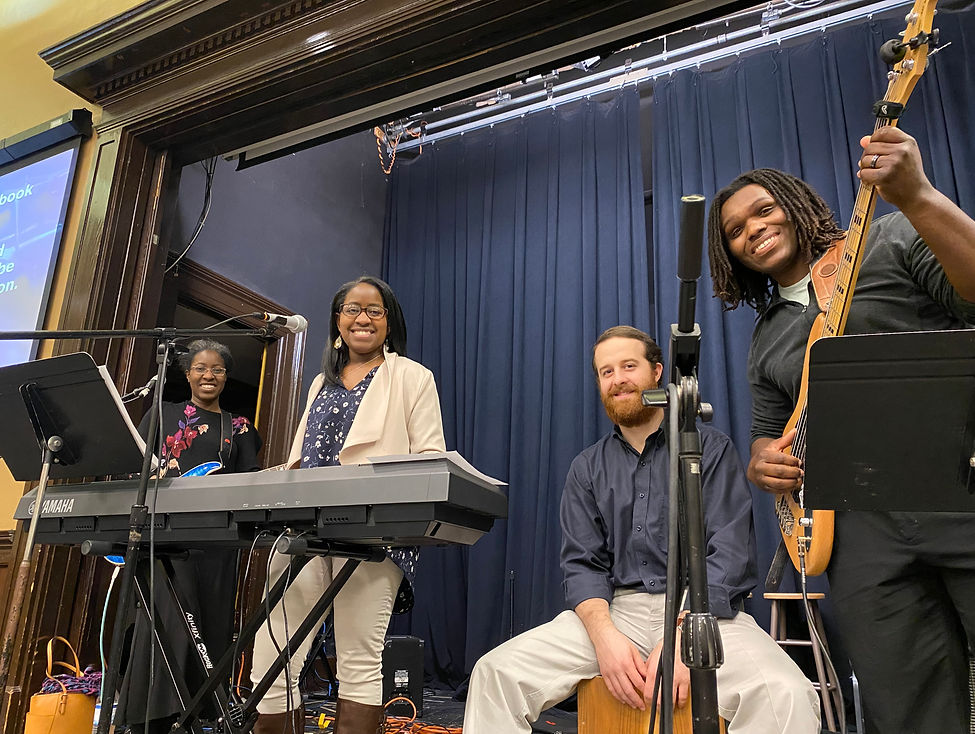 Annie Ford and the worship team at Melchizedek Christian Church